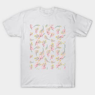 Pink Flower Pattern T-Shirt